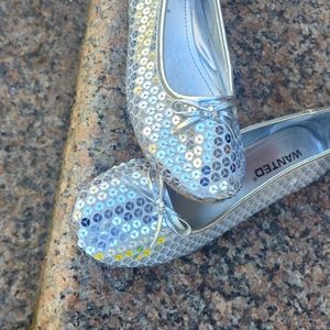Silver Sequins Ballet Flats size 10